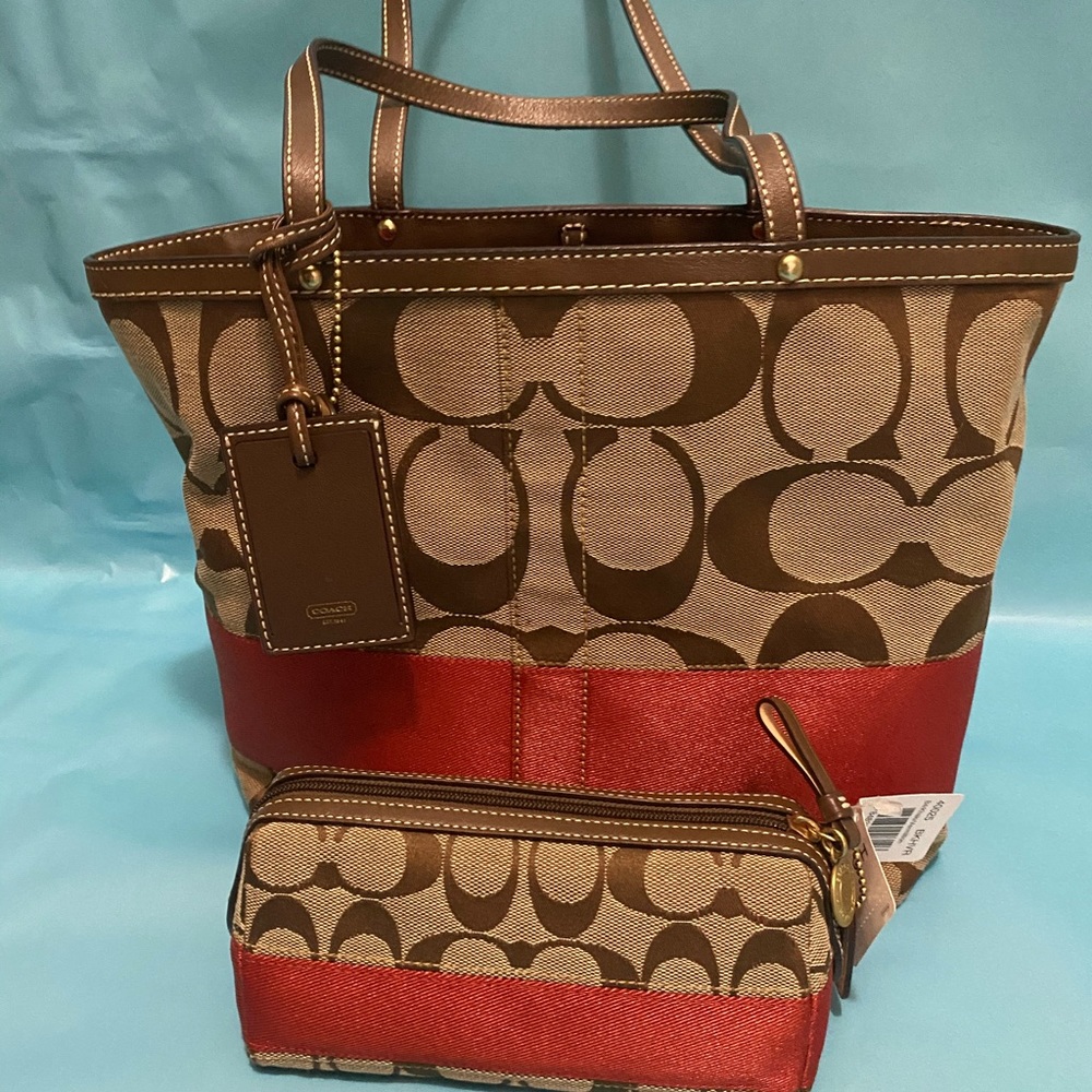 Coach Tote and Cosmetic Bag